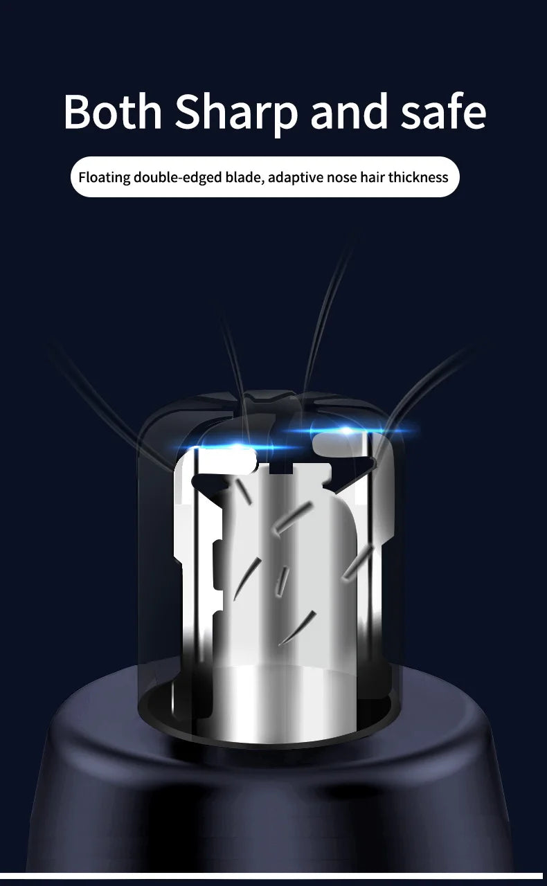 HOMEFISH Men's Electric Nose Hair Trimmer USB Rechargeable Painless Nose Ear Eyebrow Hair Remover Portable Mini Clipper
