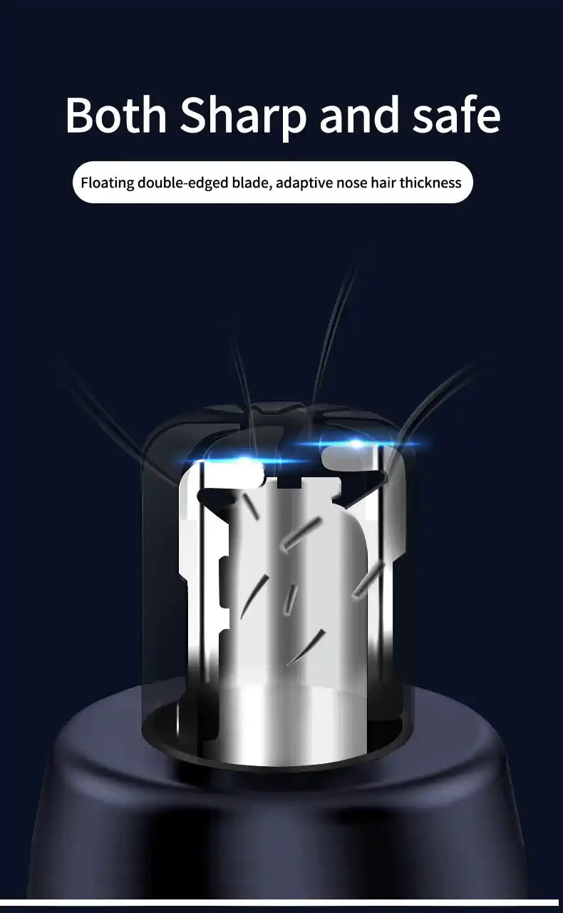 HOMEFISH Men's Electric Nose Hair Trimmer USB Rechargeable Painless Nose Ear Eyebrow Hair Remover Portable Mini Clipper