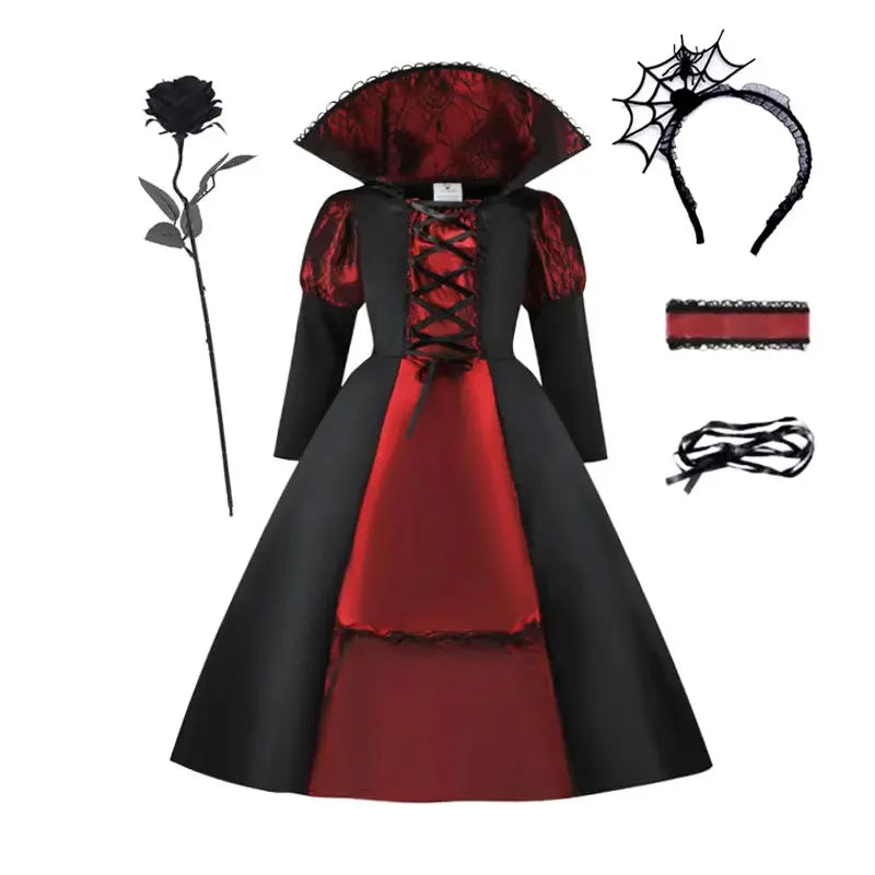 girls-vampire-costume-accessories-rose-gloves-headband-zaranss-mart