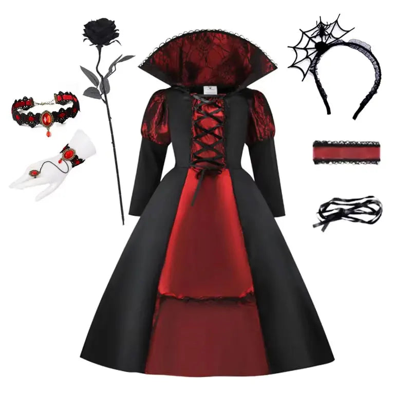 girls-vampire-costume-set-rose-gloves-headband-zaranss-mart