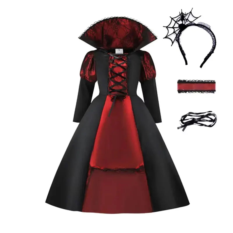 girls-vampire-costume-set-spider-headband-gloves-zaranss-mart