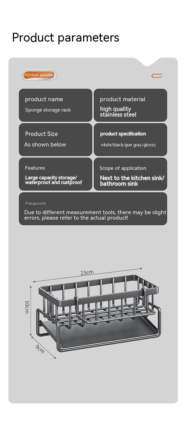 Multifunctional Kitchen Sink Organizer with Draining Rack