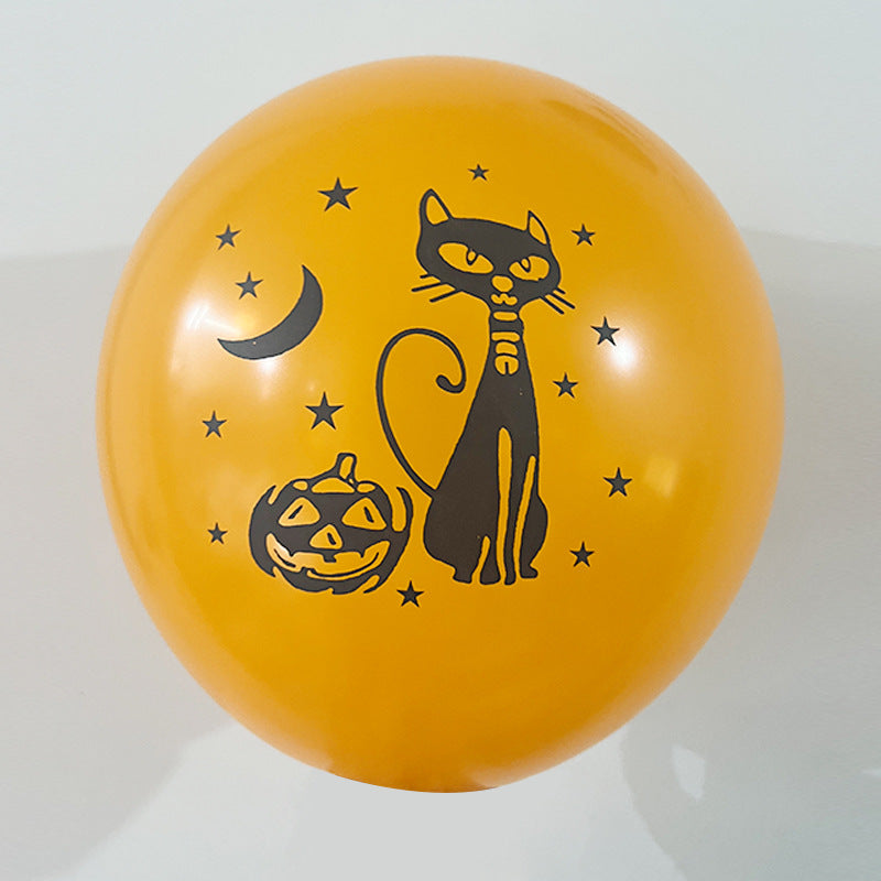 Halloween Skull Black Balloons (Set of Halloween Balloons)