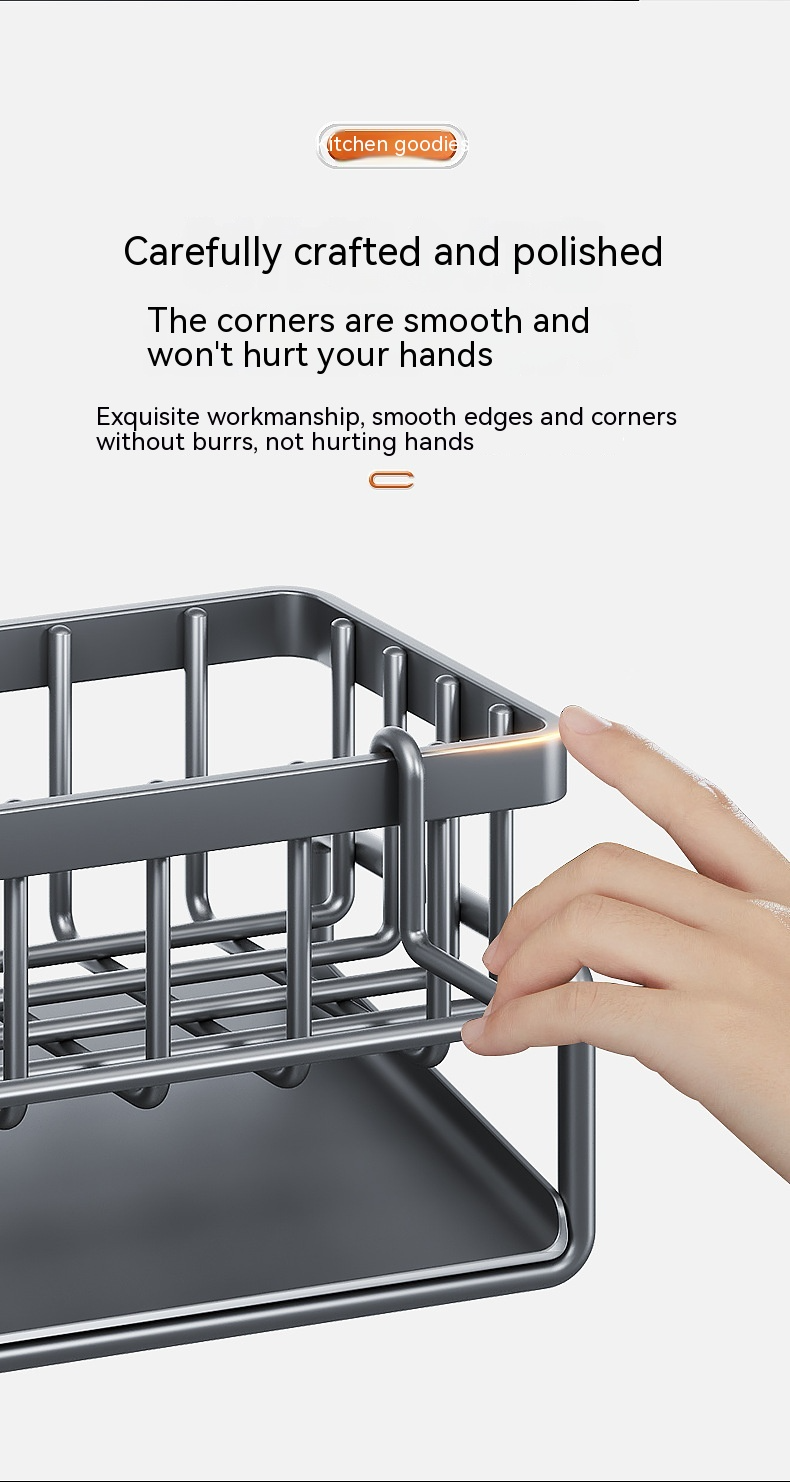 Multifunctional Kitchen Sink Organizer with Draining Rack